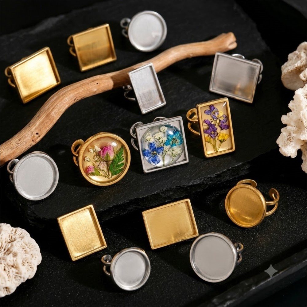 2 adet Paslanmaz Çelik Kare Dü - Ring Set Adjustable incelemesi ve fiyatı